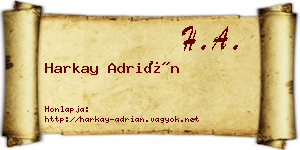 Harkay Adrián névjegykártya